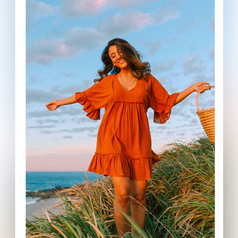 ROVE- SUNRISE DRESS IN ROSE COLOR- SIZE L
